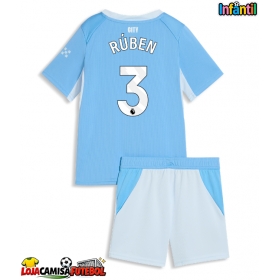 Camisa de Futebol Manchester City Ruben Dias #3 Equipamento Principal Infantil 2026-27 Manga Curta (+ Calças curtas)